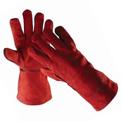 Перчатки краги ArtMaster Reflex-red для сварщиков кожаные красные