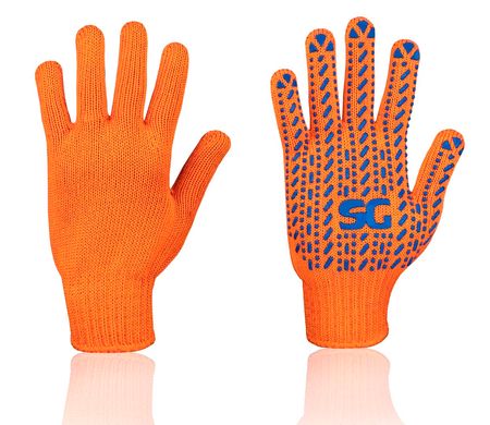 Перчатки SG-703 с ПВХ-точкой оранжевые