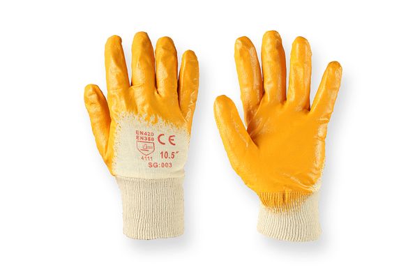 Перчатки SG-003 оранжевые нитриловые 8